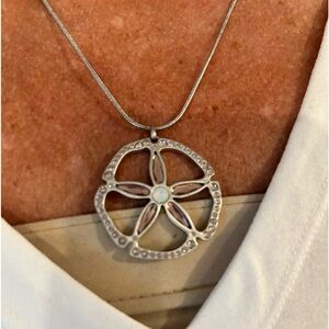 Touchstone Swarovski crystals in pink & clear. Silver doesn’t tarnish.